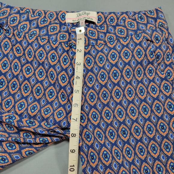 BeBop Blue Floral Pants Stretch Y2k Skinny Chino Zip Womens Pants Size 9 Juniors - Picture 9 of 13